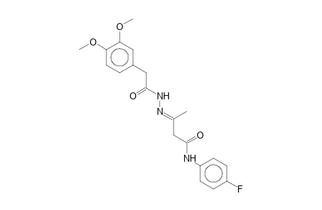 (3E)-3-([(3,4-Dimethoxyphenyl)acetyl]hydrazono)-N-(4-fluorophenyl)butanamide