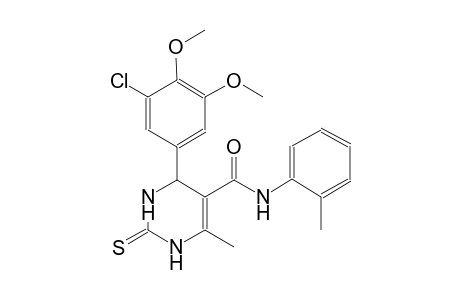 4-(3-chloro-4,5-dimethoxyphenyl)-6-methyl-N-(2-methylphenyl)-2-thioxo-1,2,3,4-tetrahydro-5-pyrimidinecarboxamide