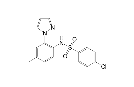 4-Chloro-N-{4-methyl-2-(1H-pyrazol-1-yl)phenyl}benzenesulfonamide