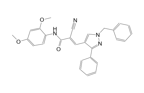 (2E)-3-(1-benzyl-3-phenyl-1H-pyrazol-4-yl)-2-cyano-N-(2,4-dimethoxyphenyl)-2-propenamide