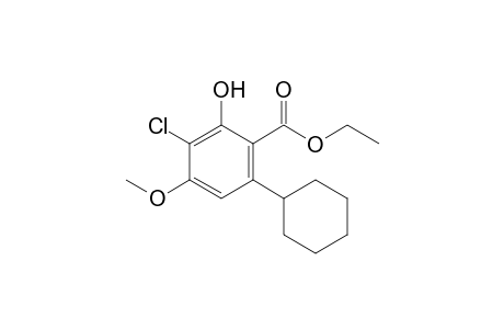 Ethyl 3-chloro-2-hydroxy-6-cyclohexyl-4-methoxybenzoate