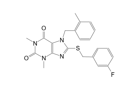 8-[(3-fluorobenzyl)sulfanyl]-1,3-dimethyl-7-(2-methylbenzyl)-3,7-dihydro-1H-purine-2,6-dione