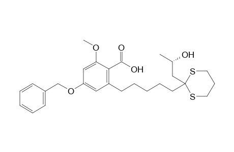2-Methoxy-6-[5-[2-[(2S)-2-oxidanylpropyl]-1,3-dithian-2-yl]pentyl]-4-phenylmethoxy-benzoic acid