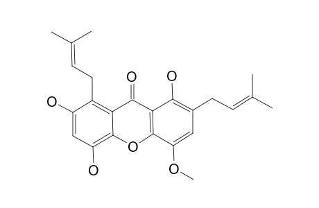 UMBILICAXANTHONE-B;1,5,7-TRIHYDROXY-4-METHOXY-2,8-DIPRENYL-9H-XANTHEN-9-ONE