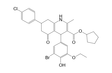 cyclopentyl 4-(3-bromo-5-ethoxy-4-hydroxyphenyl)-7-(4-chlorophenyl)-2-methyl-5-oxo-1,4,5,6,7,8-hexahydro-3-quinolinecarboxylate