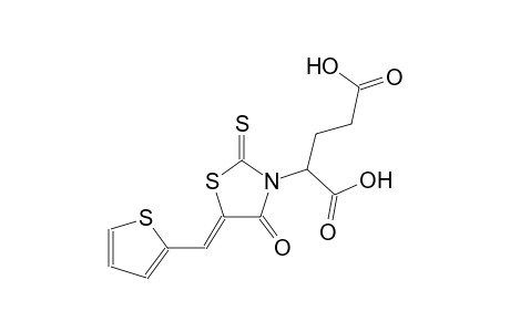 2-[(5Z)-4-oxo-5-(2-thienylmethylene)-2-thioxo-1,3-thiazolidin-3-yl]pentanedioic acid