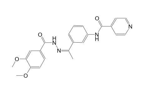 N-{3-[(1Z)-N-(3,4-dimethoxybenzoyl)ethanehydrazonoyl]phenyl}isonicotinamide