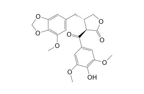 (2R,3S)-2-(4-Hydroxy-3,5-dimethoxybenzoyl)-3-(5-methoxy-3,4-methylenedioxybenzyl)butyrolactone