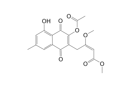 Methyl 4-(3'-acetoxy-5'-hydroxy-7'-methyl-1',4'-dioxo-1',4'-dihydronaphthahlen-2'-yl)-3-methoxybut-2-enoate
