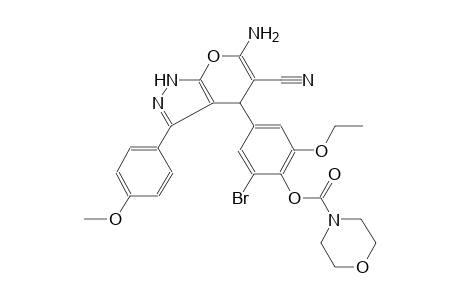 4-morpholinecarboxylic acid, 4-[6-amino-5-cyano-1,4-dihydro-3-(4-methoxyphenyl)pyrano[2,3-c]pyrazol-4-yl]-2-bromo-6-ethoxyphenyl ester