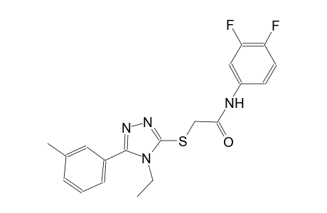 N-(3,4-difluorophenyl)-2-{[4-ethyl-5-(3-methylphenyl)-4H-1,2,4-triazol-3-yl]sulfanyl}acetamide