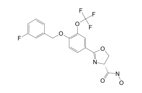 2-[4-(3'-FLUOROBENZYLOXY)-3-TRIFLUOROMETHOXYPHENYL]-OXAZOLINE-4-HYDROXAMIC-ACID