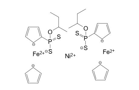 Bis{O-sec-butyl(ferrocenyldithiophosphonato)-kappaS,S'}nickel(II)
