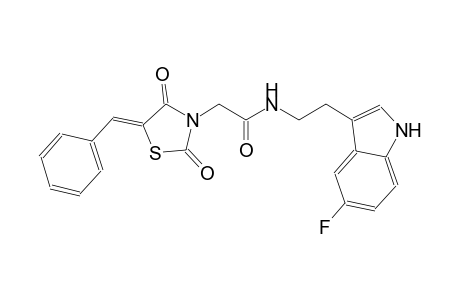 2-[(5Z)-5-benzylidene-2,4-dioxo-1,3-thiazolidin-3-yl]-N-[2-(5-fluoro-1H-indol-3-yl)ethyl]acetamide