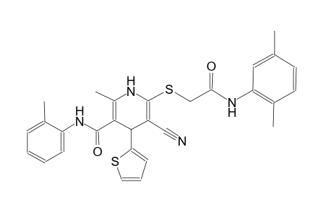 5-cyano-6-{[2-(2,5-dimethylanilino)-2-oxoethyl]sulfanyl}-2-methyl-N-(2-methylphenyl)-4-(2-thienyl)-1,4-dihydro-3-pyridinecarboxamide