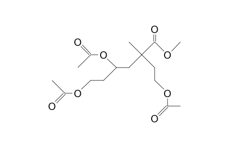 4-Acetoxy-2-(2-acetoxy-ethyl)-2-methyl-hexanoic acid, methyl ester