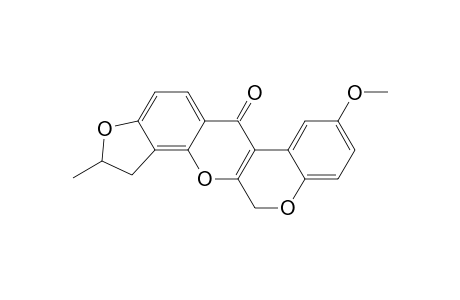 [1]Benzopyrano[3,4-b]furo[2,3-h][1]benzopyran-6(12H)-one, 1,2-dihydro-8-methoxy-2-methyl-