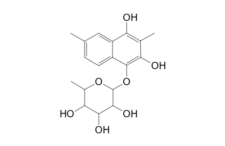 2,7-Dimethyl-1,3-dihydroxynaphthyl 4-O-.alpha.-L-Rhamnopyranoside