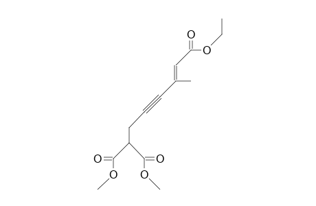 7,7-Dicarbomethoxy-3-methyl-2(E)-hepten-4-ynoic acid, ethyl ester