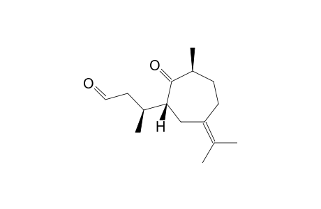 (3S)-3-[(1R,3S)-6-isopropylidene-3-methyl-2-oxo-cycloheptyl]butanal