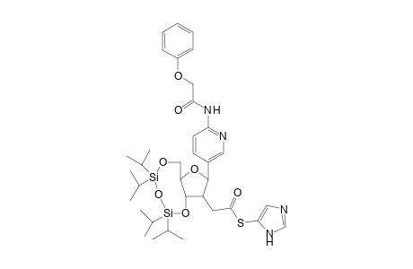 2-[N-(Phenoxyacetyl)amino]-5-{3',5'-O-(1",1",3",3"-tetraisopropyl-disiloxane-1",3"-diyl)-2'-O-[(imidazolyl)thiocarbonyl]-.beta.-D-ribofuranosyl]-pyridine