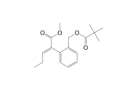 Benzeneacetic acid, 2-[(2,2-dimethyl-1-oxopropoxy)methyl]-alpha-propylidene-, methyl ester