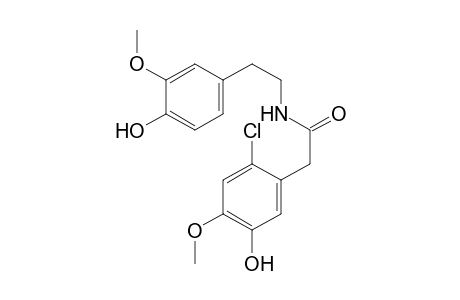 2-(2-Chloro-5-hydroxy-4-methoxyphenyl)-N-(4-hydroxy-3-methoxyphenethyl)acetamide