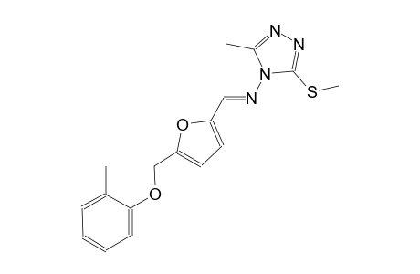 N-[3-methyl-5-(methylsulfanyl)-4H-1,2,4-triazol-4-yl]-N-((E)-{5-[(2-methylphenoxy)methyl]-2-furyl}methylidene)amine