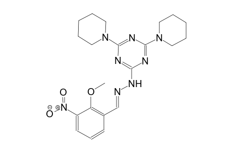 benzaldehyde, 2-methoxy-3-nitro-, [4,6-di(1-piperidinyl)-1,3,5-triazin-2-yl]hydrazone