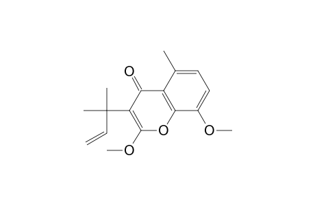 4H-1-Benzopyran-4-one, 3-(1,1-dimethyl-2-propenyl)-2,8-dimethoxy-5-methyl-