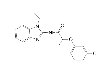 2-(3-chlorophenoxy)-N-(1-ethyl-1H-benzimidazol-2-yl)propanamide