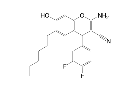 2-amino-4-(3,4-difluorophenyl)-6-hexyl-7-hydroxy-4H-chromene-3-carbonitrile