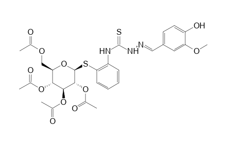 vanillin, 4-[o-(beta-D-glucosylthio)phenyl]-3-thiosemicarbazone, tetraacetate