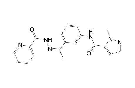 1-methyl-N-{3-[(1Z)-N-(2-pyridinylcarbonyl)ethanehydrazonoyl]phenyl}-1H-pyrazole-5-carboxamide