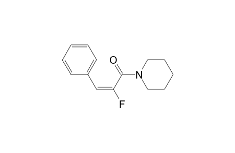 (E)-2-fluoranyl-3-phenyl-1-piperidin-1-yl-prop-2-en-1-one