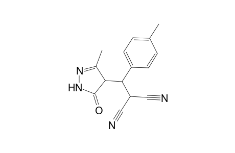 2-[(3-Methyl-5-oxo-4,5-dihydro-1H-pyrazol-4-yl)(4-methylphenyl)methyl]malononitrile