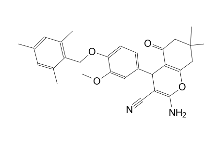 2-amino-4-[4-(mesitylmethoxy)-3-methoxyphenyl]-7,7-dimethyl-5-oxo-5,6,7,8-tetrahydro-4H-chromene-3-carbonitrile