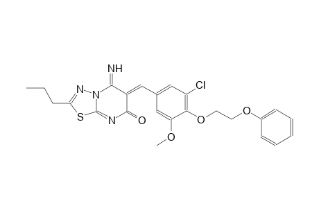 (6Z)-6-[3-chloro-5-methoxy-4-(2-phenoxyethoxy)benzylidene]-5-imino-2-propyl-5,6-dihydro-7H-[1,3,4]thiadiazolo[3,2-a]pyrimidin-7-one