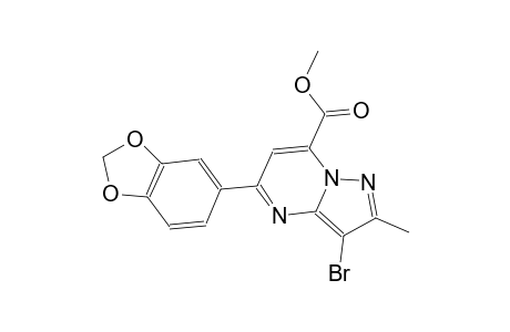 pyrazolo[1,5-a]pyrimidine-7-carboxylic acid, 5-(1,3-benzodioxol-5-yl)-3-bromo-2-methyl-, methyl ester