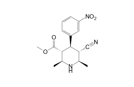 5-cyano-2,6-dimethyl-4-(m-nitrophenyl)nipecotic acid, methyl ester (all trans-)