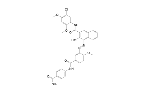 3-Amino-4-methoxy-n(4'-benzamide)benzamide -> 2-hydroxynaphthoic arylide-2,4-dimethoxy-5-chloranilide