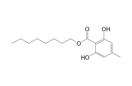 Benzoic acid, 2,6-dihydroxy-4-methyl-, octyl ester