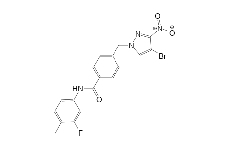 4-[(4-bromo-3-nitro-1H-pyrazol-1-yl)methyl]-N-(3-fluoro-4-methylphenyl)benzamide