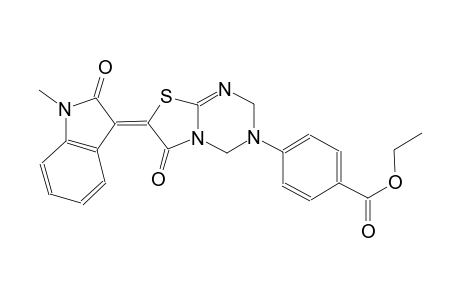 ethyl 4-((7Z)-7-(1-methyl-2-oxo-1,2-dihydro-3H-indol-3-ylidene)-6-oxo-6,7-dihydro-2H-[1,3]thiazolo[3,2-a][1,3,5]triazin-3(4H)-yl)benzoate