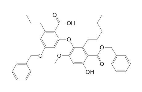 4-Benzyloxy-2-(3-benzyloxycarbonyl-4-hydroxy-6-methoxy-2-pentylphenoxy)-6-propylbenzoic acid