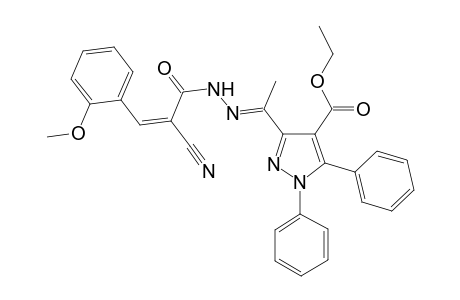 Ethyl 3-((E)-1-(2-((Z)-2-cyano-3-(2-methoxyphenyl)acryloyl)hydrazono)ethyl)-1,5-diphenyl-1H-pyrazole-4-carboxylate