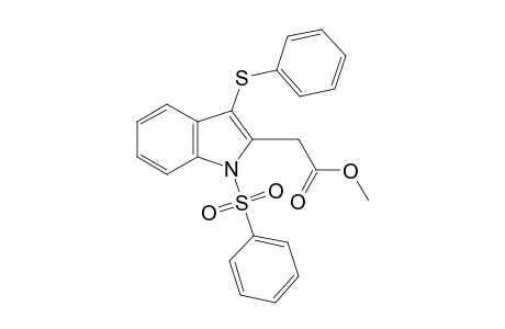 2-[1-(benzenesulfonyl)-3-(phenylthio)-2-indolyl]acetic acid methyl ester