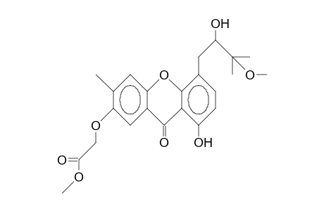 1-Hydroxy-4-(2,3-dihydroxy-3-methoxy-butyl)-6-methyl-7-(methoxycarbonyl-methoxy)-xanthone