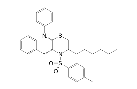 3-Benzylidene-5-hexyl-N-phenyl-4-tosylthiomorpholin-2-imine