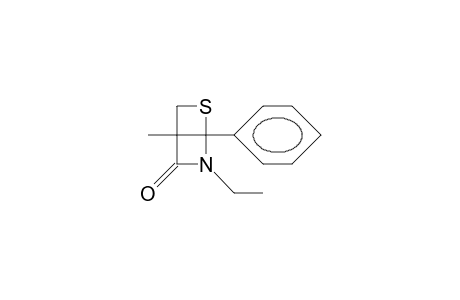 2-Ethyl-4-methyl-1-phenyl-6-thia-2-aza-bicyclo(2.2.0)hexan-3-one